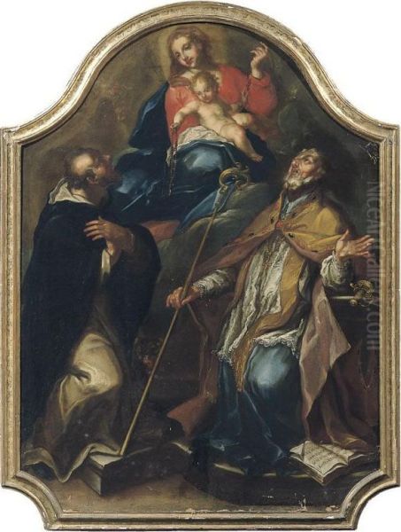 Madonna Col Bambino E Santi Oil Painting by Pietro Francesco Guala