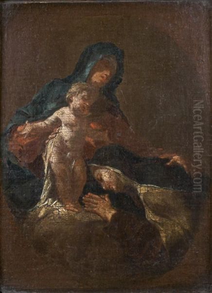 La Vierge A L'enfant Apparaissant A Sainte Therese D'avila Oil Painting by Jacopo Guarana