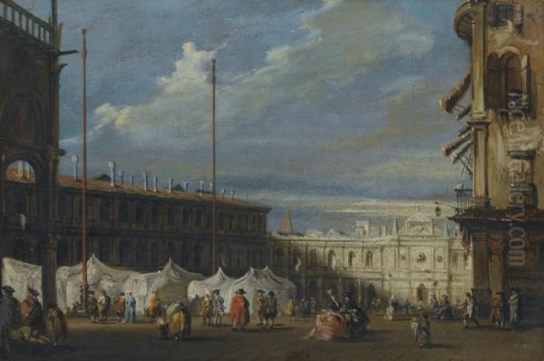 Venice, The Piazza San Marco Looking Towards San Geminiano Oil Painting by Francesco Guardi