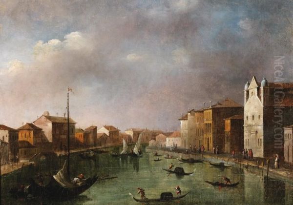 Vue Du Grand Canal La Nuit Oil Painting by Giacomo Guardi