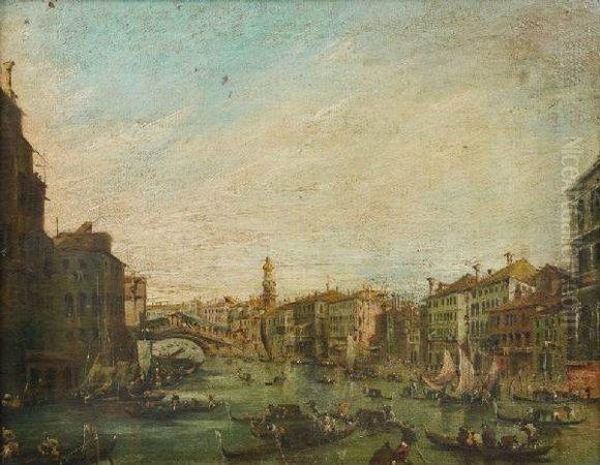 Le Grand Canal A Venise Oil Painting by Nicolo Guardi