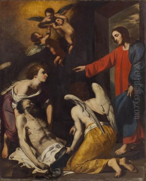 Transito Di San Giuseppe Oil Painting by Francesco Guarino