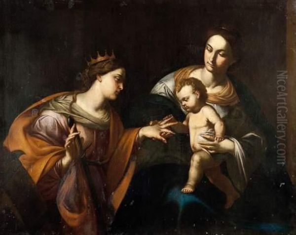 Mariage Mystique De Sainte Catherine Oil Painting by Francesco Guarino