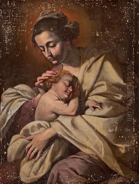 Madonna And Child Oil Painting by Francesco Guarino