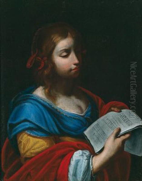 Santa Cecilia Con Uno Spartito Musicale Oil Painting by Francesco Guarino