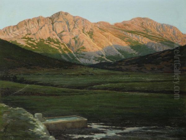 Paesaggio Montano Oil Painting by Edoardo Guazzoni