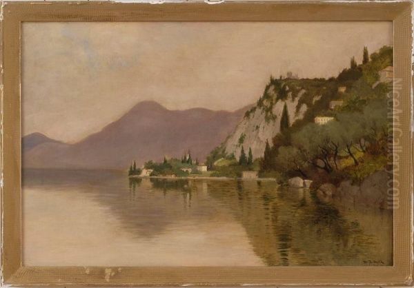 Lake Como Oil Painting by David John Gue