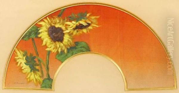 [tournesols]. Vers 1885-1890. Oil Painting by Henri Charles Guerard