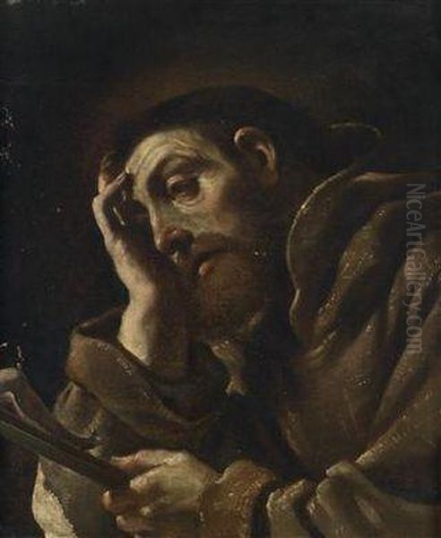 Saint Francis Meditating Oil Painting by Guercino