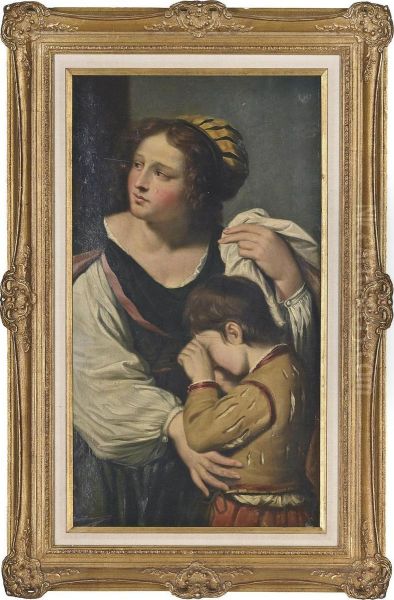 Hagar And Ishmael Oil Painting by Guercino