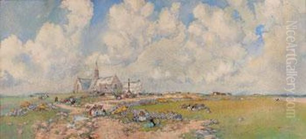 Pardon De Notre Dame De Penhors Oil Painting by Ernest Guerin