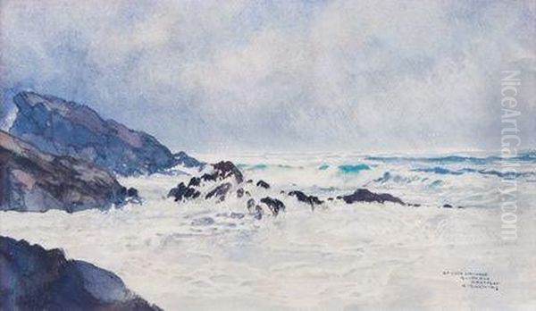 La Cote Sauvage, Quiberon Oil Painting by Ernest Guerin