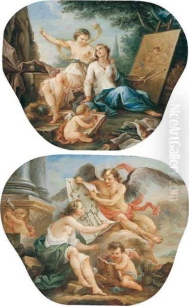 Allegories Of Painting And Architecture Oil Painting by Francois Guerin