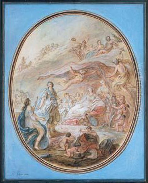 Allegorie De La Naissance Du Dauphin, Fils De Louis Xv Oil Painting by Francois Guerin