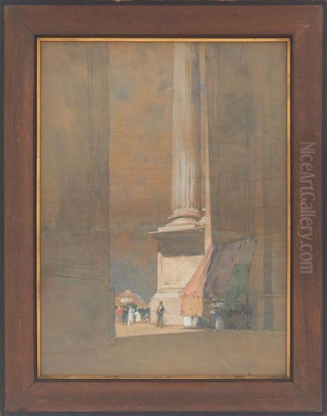 At The Monument Oil Painting by Jules Guerin