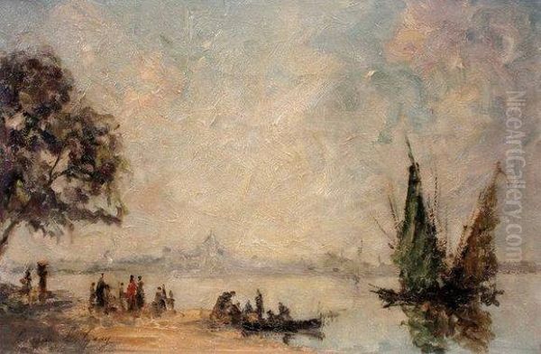 Venise Dans La Brume Oil Painting by Andre Guerin Le Guay