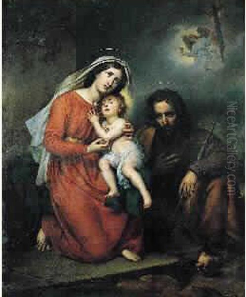 La Sainte Famille Oil Painting by Paulin Jean Baptiste Guerin