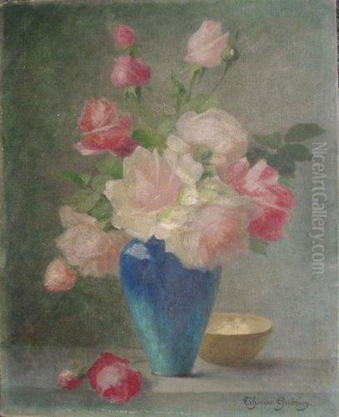 Bouquet De Roses Oil Painting by Therese Guerin