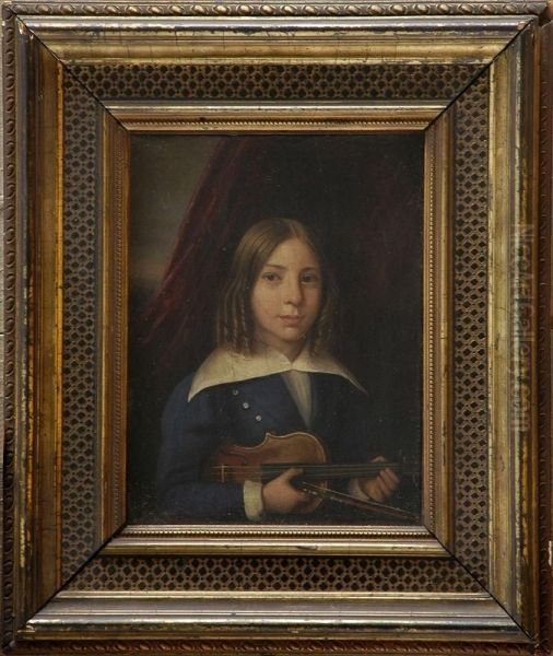 The Young Violinist Oil Painting by Joseph Joachim Guernier