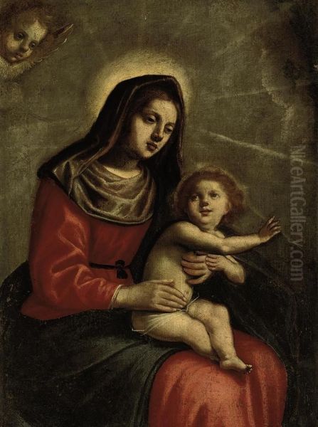 The Madonna And Child Oil Painting by Giovanni Francesco Guerrieri