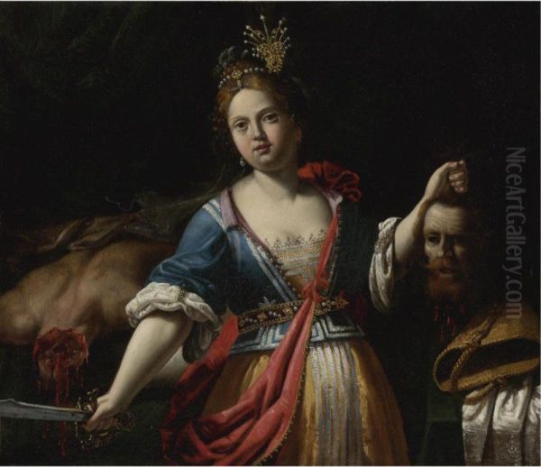 Judith With The Head Of Holofernes Oil Painting by Giovanni Francesco Guerrieri