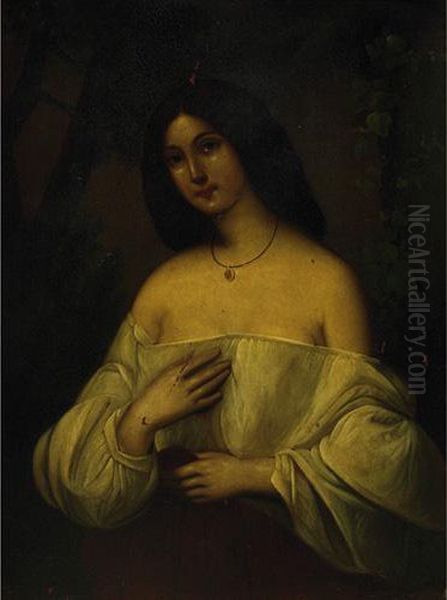 Portrait Of A Woman Oil Painting by Charlemagne Oscar Guet