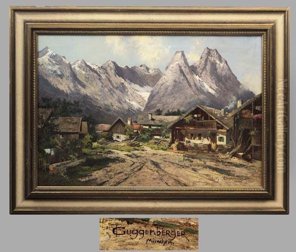 Sommerliche Gebirgslandschaft Oil Painting by Theodor Otto Michael Guggenberger