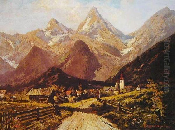 Pejzaz Podgorski Oil Painting by Theodor Otto Michael Guggenberger