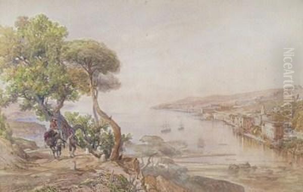 Mediterranean Coastal Scenes, One Possibly The Port Of Nice Oil Painting by Jacques Guiaud