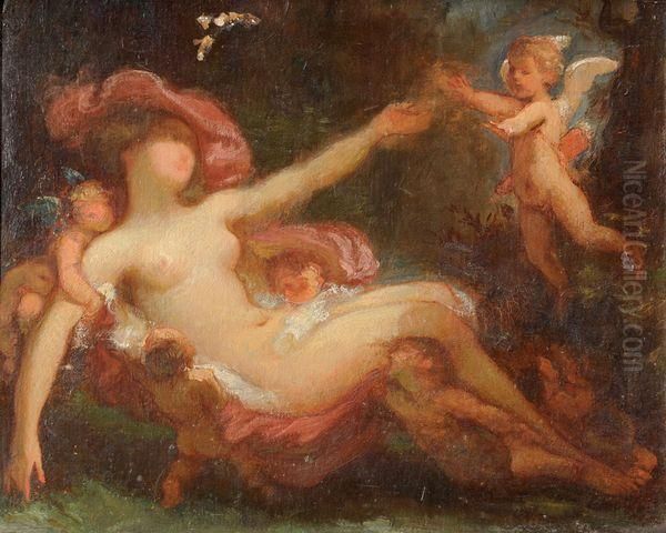 Venus Aux Amours Oil Painting by Joseph Benoit Guichard