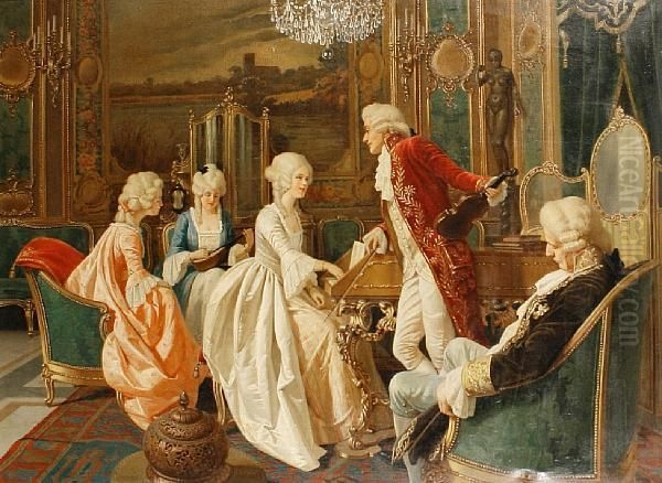 The Music Party Oil Painting by Giuseppe Guidi