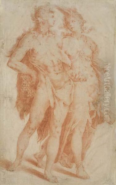 Bacchus And Ceres Abandoning Venus Oil Painting by Raffaello Guidi