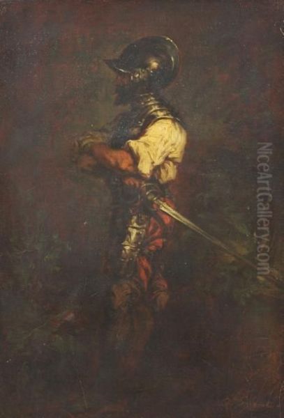 Soldat En Armure Oil Painting by Jean Adrien Guignet