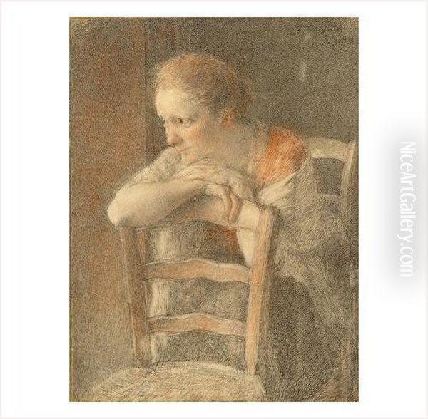 Jeune Femme Assise Oil Painting by Francois Joseph Guiguet