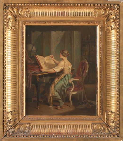 La Servante Analphabete Oil Painting by Charles Michel Guilbert D'Anelle