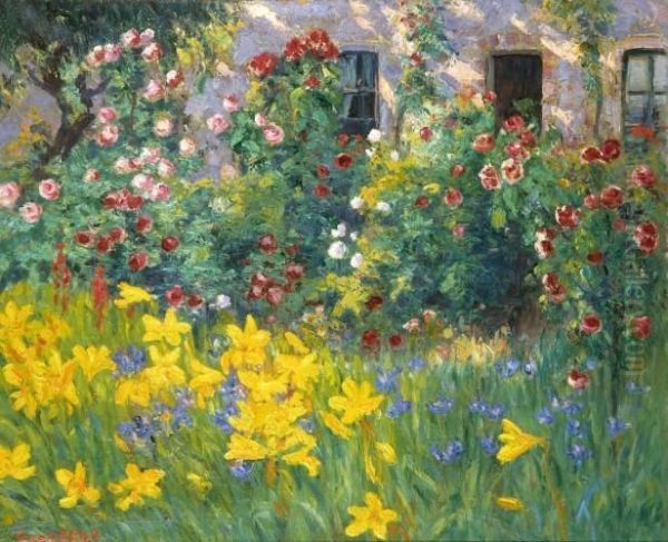 Jardin Au Printemps Oil Painting by Narcisse Guilbert