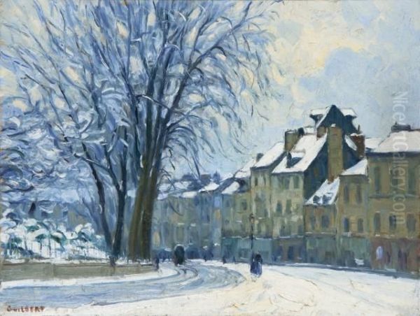 Coin De Rouen Sous La Neige Oil Painting by Narcisse Guilbert