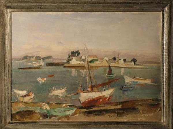 Le Petit Port Breton Oil Painting by Victor Guillaume