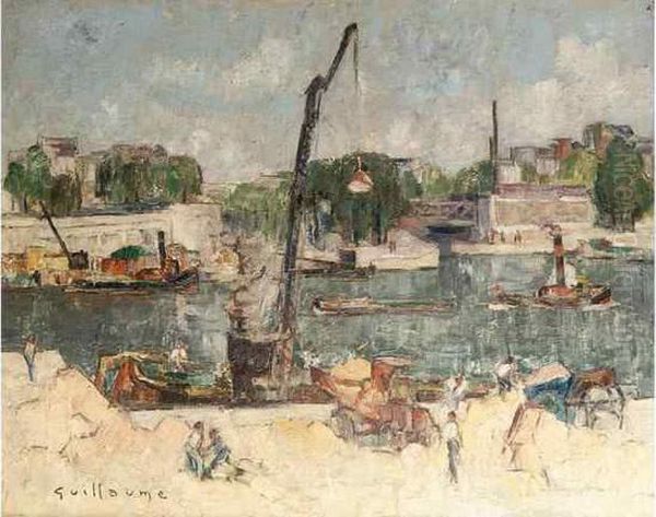 Dechargement A Quai Oil Painting by Victor Guillaume