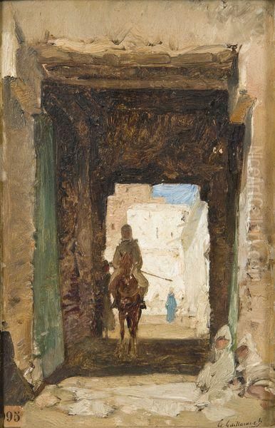 Rue Animee D'ain Zaouia Oil Painting by Gustave Achille Guillaumet