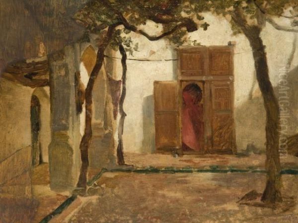 Cour Au Maroc Oil Painting by Gustave Achille Guillaumet