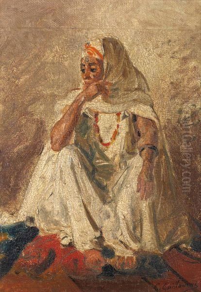 Jeune Orientale Assise Oil Painting by Gustave Achille Guillaumet