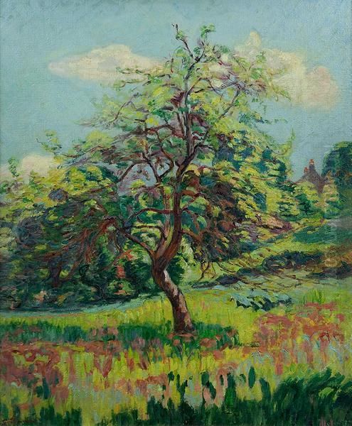 Verger En Fleurs A Miregaudon Oil Painting by Armand Guillaumin