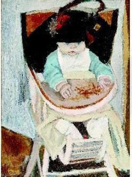 Jeune Enfant Sur Sa Chaise Oil Painting by Rene Guillemart