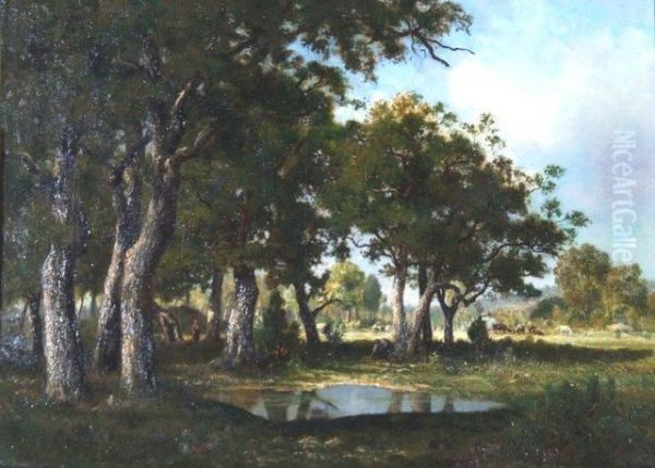 French Landscape Oil Painting by Ernest Guillemer