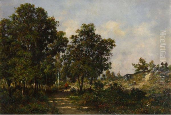 Sunny Landscape Oil Painting by Ernest Guillemer