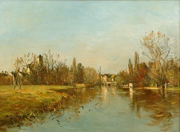 Au Bord De La Riviere Oil Painting by Jean Baptiste Antoine Guillemet