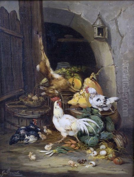 Scene De Basse-cour Oil Painting by Claude Guilleminet