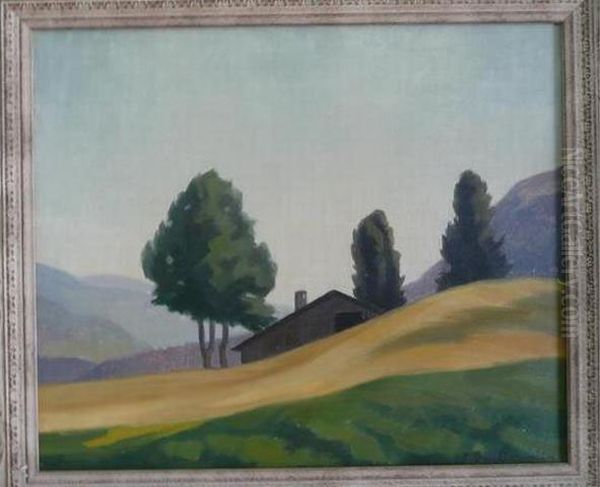 Paysage Oil Painting by Francisque Guillermin