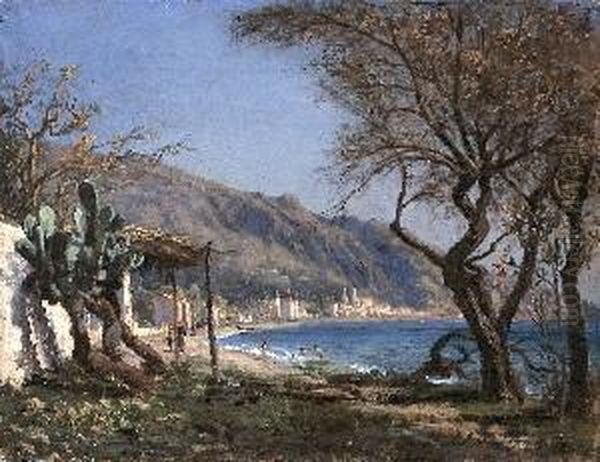  Rivage Mediterraneen  Oil Painting by Adolphe Guillon